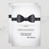 Stropdas Groomsman Verzoek om zwarte zijderoute Kaart (Voorkant / Achterkant)