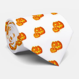 Stropdas Halloween Oranje Pumpkin Pattern