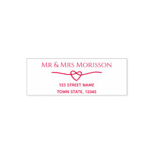 Stropdas het adres van het Hart Wedding Return van Zelfinktende Stempel