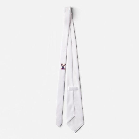 Stropdas - Het kleurrijke hertenkunstwerk (Achterkant)