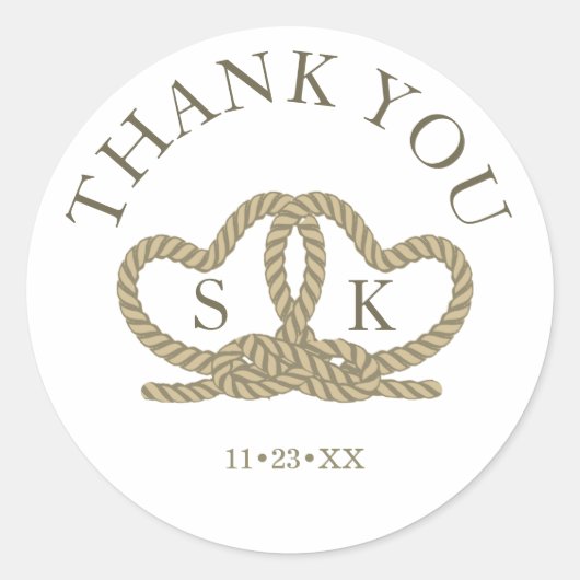 Stropdas Het Knot Wedding Bedankt Gold ID678 Ronde Sticker (Voorkant)