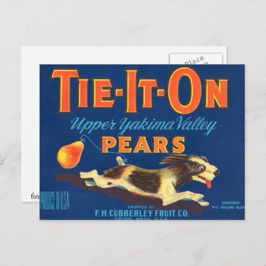 Stropdas-Het-op peren  Reclame Briefkaart (Voorkant / Achterkant)