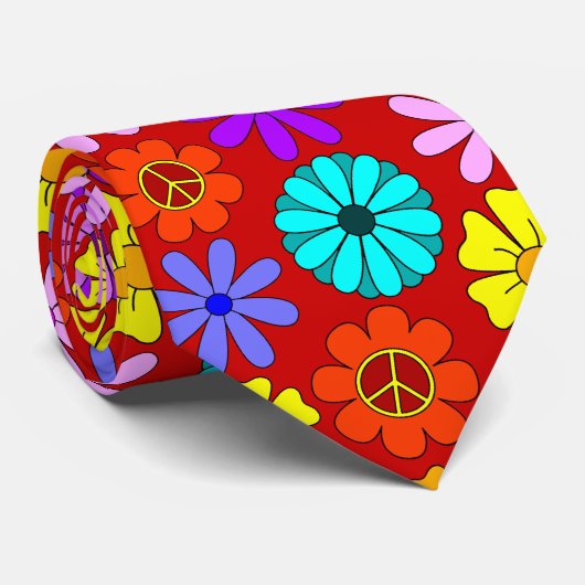 Stropdas Hippie Flowers (Opgerold)