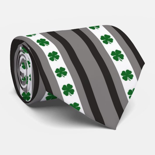 Stropdas-Ierse Shamrock Striped Stropdas (Opgerold)