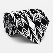 Stropdas Indische Print Zwart Wit (Opgerold)