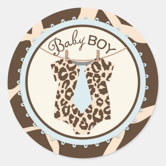 Stropdas Jumper Dier Print Baby shower Label (Voorkant)