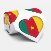 Stropdas Kameroen vlag kleuren hartpatroon (Opgerold)