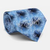 Stropdas kerstblauw lint Man (Opgerold)