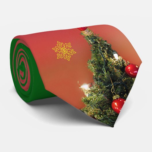 Stropdas kerstboomtop - rood (Opgerold)