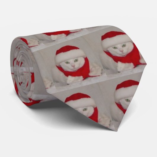 Stropdas kerstKat (Opgerold)