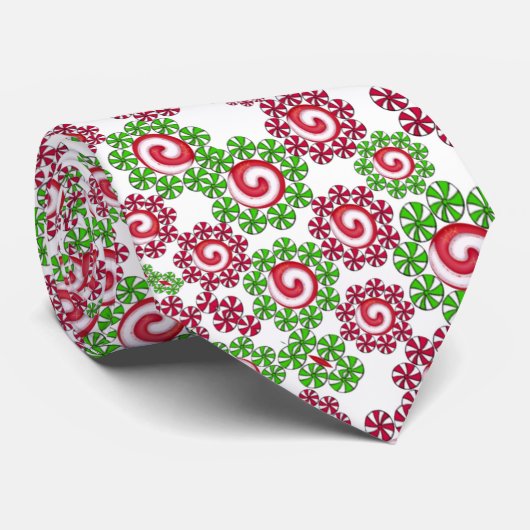 Stropdas kerstvirospatroon Snoep (Opgerold)