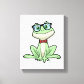 Stropdas kikker Nerd Student Glasses Canvas Afdruk (Voorkant)