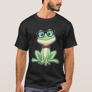 Stropdas kikker Nerd Student Glasses T-shirt