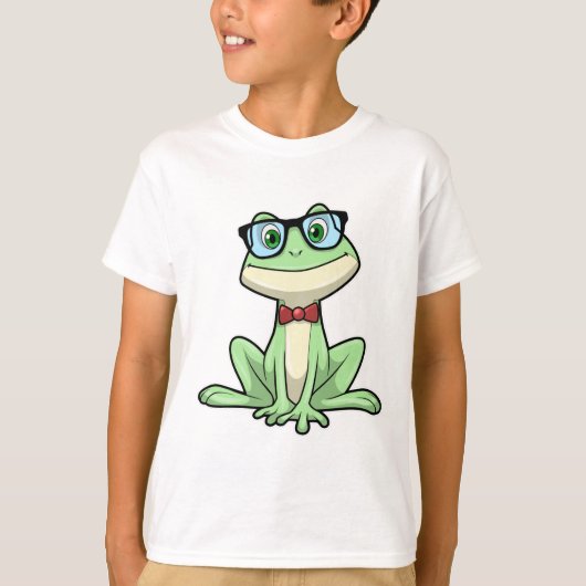 Stropdas kikker Nerd Student Glasses T-shirt (Voorkant)