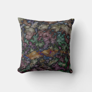 Stropdas-kleurig gekleurd kleurenmozaïekpatroon Kl Kussen
