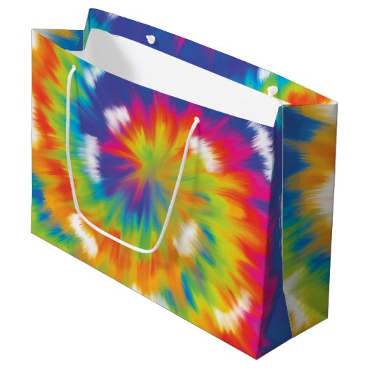 Stropdas-kleurig regenboogpatroon, Trendy Matching Groot Cadeauzakje (Voorkant Gekanteld)