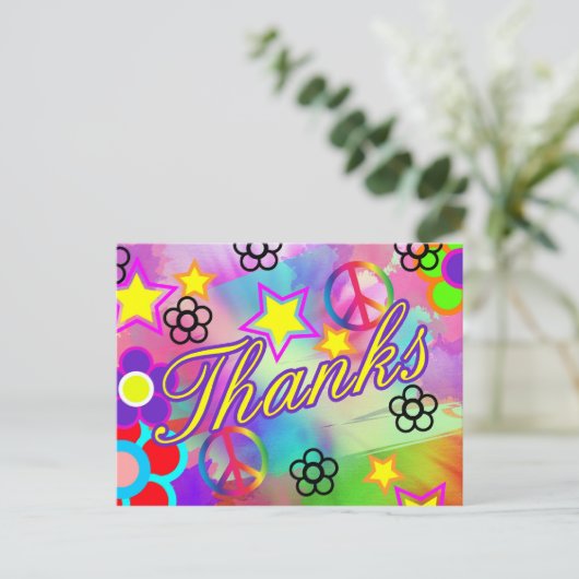 Stropdas-kleurstof bedankt kaart (Staand voorkant)