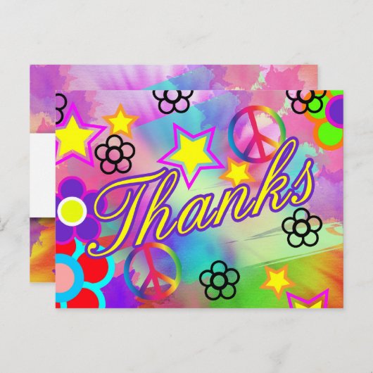 Stropdas-kleurstof bedankt kaart (Voorkant / Achterkant)