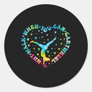 Stropdas-kleurstof Hart Cartwheel Gymnastiek Cheer Ronde Sticker