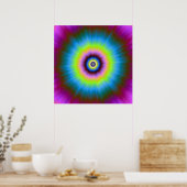 Stropdas-kleurstof in blauw roze geel Poster (Keuken)