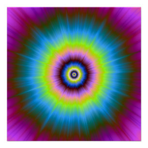 Stropdas-kleurstof in blauw roze gele Zazzle Perfe Perfect Poster
