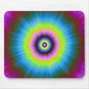Stropdas-kleurstof in Blue Pink Yellow Mousepad Muismat