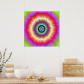 Stropdas-kleurstof in Violet Red en Green Poster (Keuken)