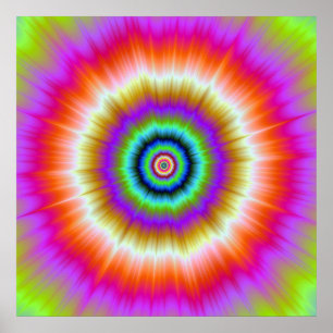 Stropdas-kleurstof in Violet Red en Green Poster