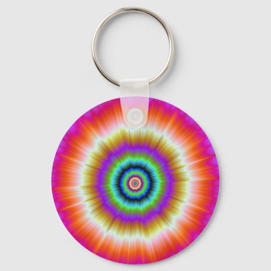 Stropdas-kleurstof in Violet Red en Green Sleutelh Sleutelhanger (Voorkant)