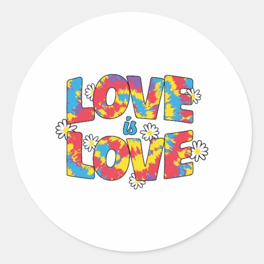 Stropdas-kleurstof liefde ronde sticker (Voorkant)