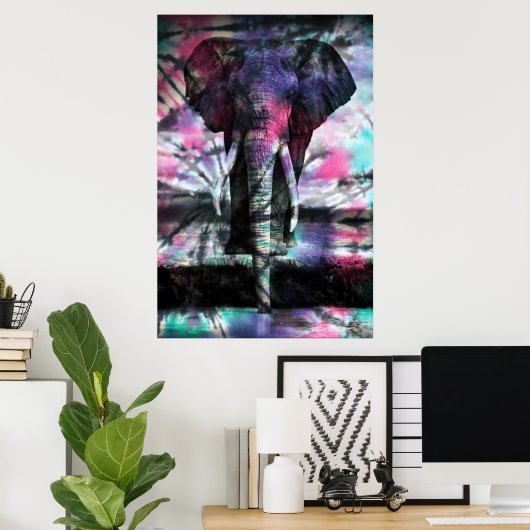 Stropdas-kleurstof Olephant Poster (Thuiskantoor)