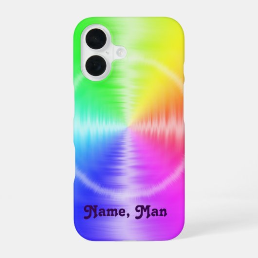 Stropdas-kleurstof ontwerp - iPhone 16 hoesje (Achterkant)