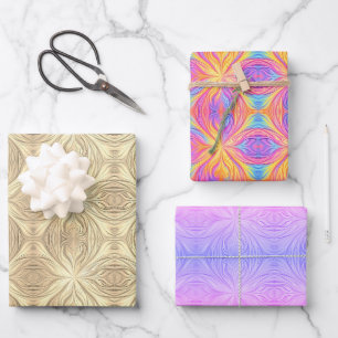 Stropdas-kleurstof  Retro Kleurrijke jaren '90 Inpakpapier Vel