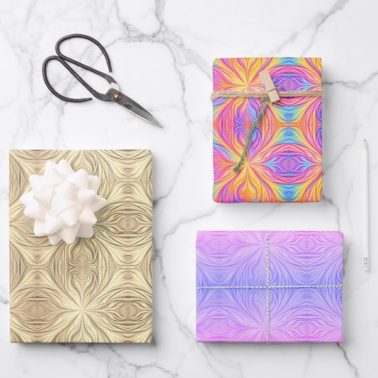 Stropdas-kleurstof  Retro Kleurrijke jaren '90 Inpakpapier Vel (Voorkant)