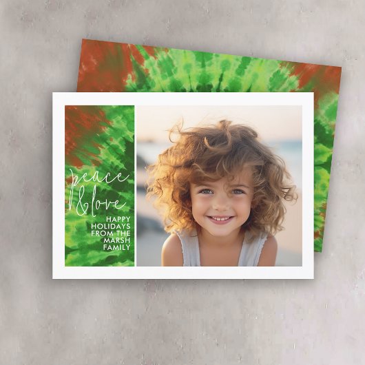 Stropdas-kleurstof rood groen - 1 foto - Vrolijk k Feestdagenkaart