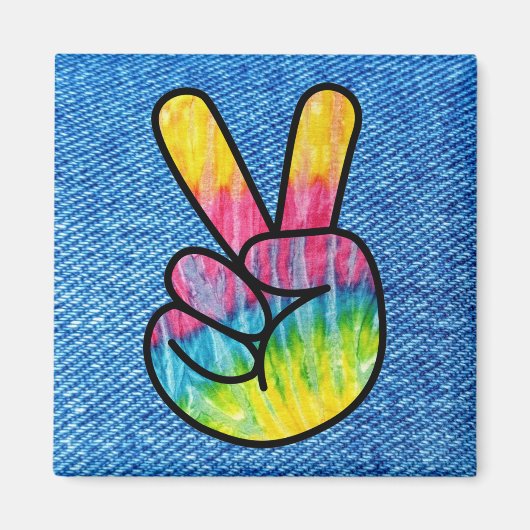 Stropdas-kleurstof vredessymbool magneet (Voorkant)