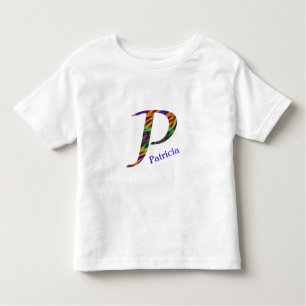 Stropdas-kleurstofpatroon Bright Retro Letter P Mo Kinder Shirts