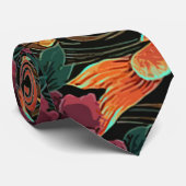 Stropdas Koi en Peonies (Opgerold)