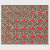 Stropdas Leopard Red Bow Cadeaupapier (Vlak)