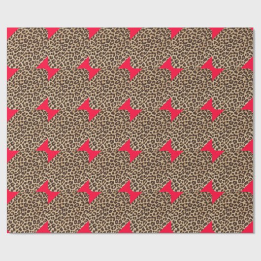 Stropdas Leopard Red Bow Cadeaupapier (Vlak)