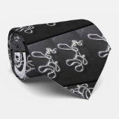 stropdas - Loa Loa Parasite op zwart canvas (Opgerold)