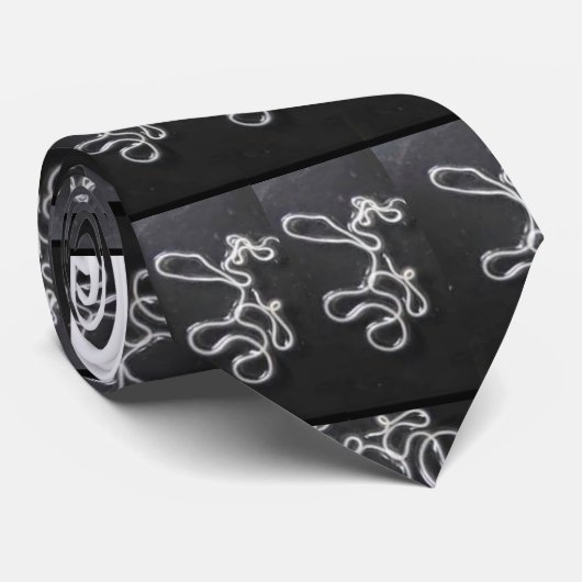 stropdas - Loa Loa Parasite op zwart canvas (Opgerold)