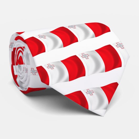 Stropdas Malta-vlag (Opgerold)