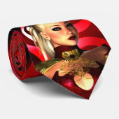 Stropdas Mannen rood Venus Meisje 2 (Opgerold)