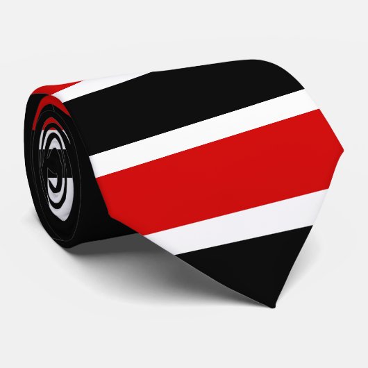 Stropdas Mannen rood wit streep 2 (Opgerold)