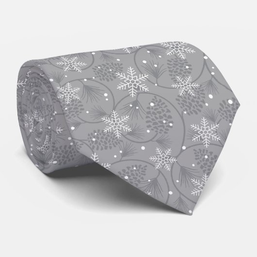 Stropdas mannen Stropdas-kerstsnowflakes (Opgerold)