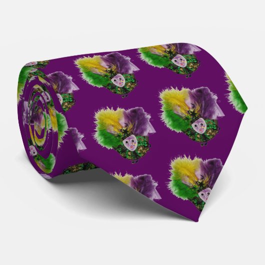 Stropdas Mardi Gras Mask (Opgerold)