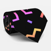 stropdas met 80 stijlpatroon in zwart (Opgerold)