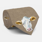 Stropdas met Afbeelding van de Koe op de Kleur van (Opgerold)