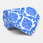 Stropdas met blauw bloemmotief (Opgerold)